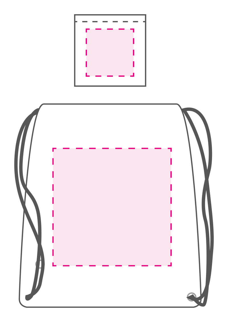Recycle bag rugzak - rPET polyester - 210D - 40 x 45 cm - met trekkoord - Voorzijde