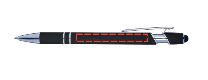 Primo stylus balpen - metaal - blauwe inkt - rubberen toplaag - kunststof clip en tip - Bedrukking full color Primo stylus balpen - metaal - blauwe inkt - rubberen toplaag - kunststof clip en tip - Bedrukking full color