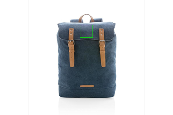 Canvas rugzak - 19L - katoen - laptopvak - Bedrukking voorzijde boven