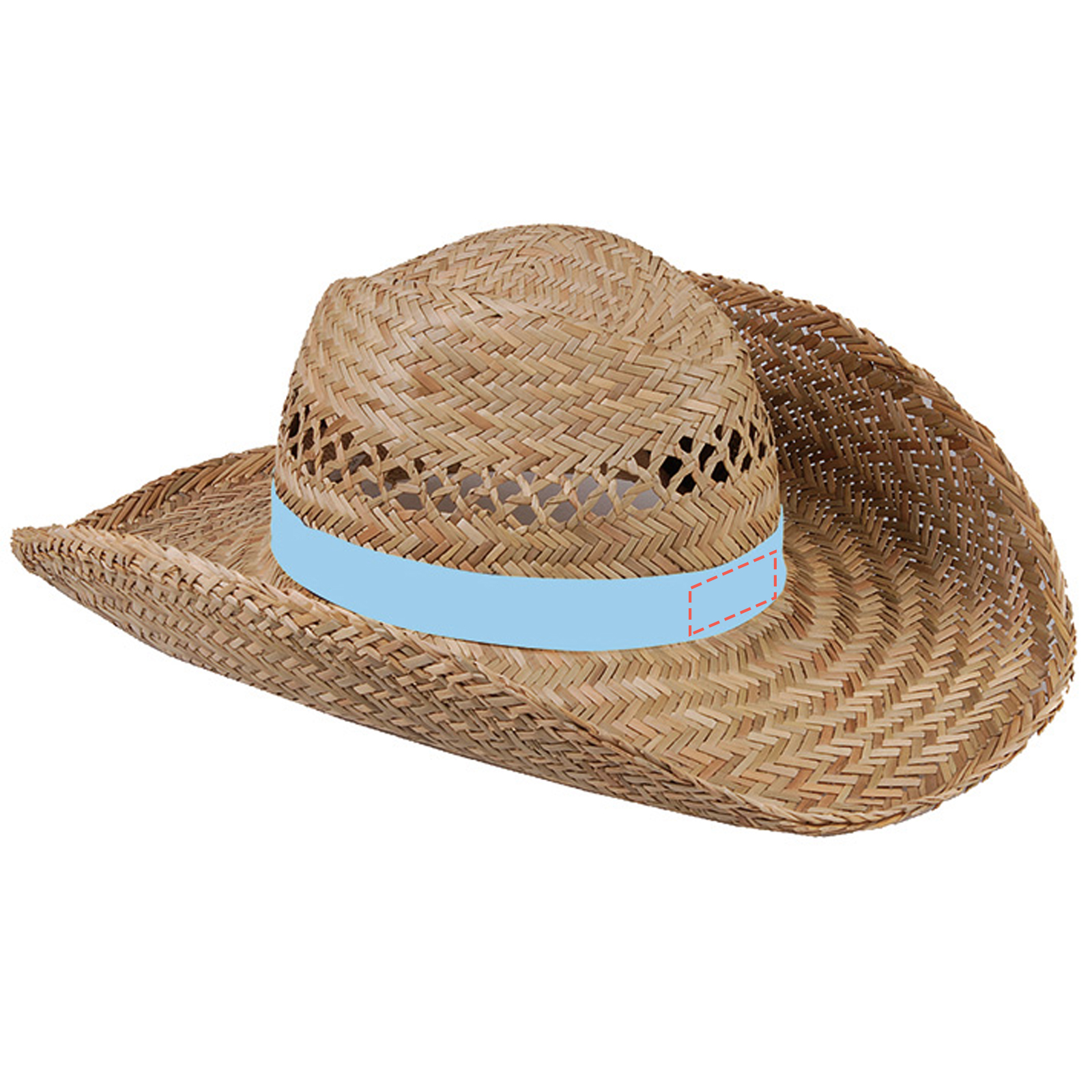 Camel hoed - stro - gekleurde band - Bedrukking