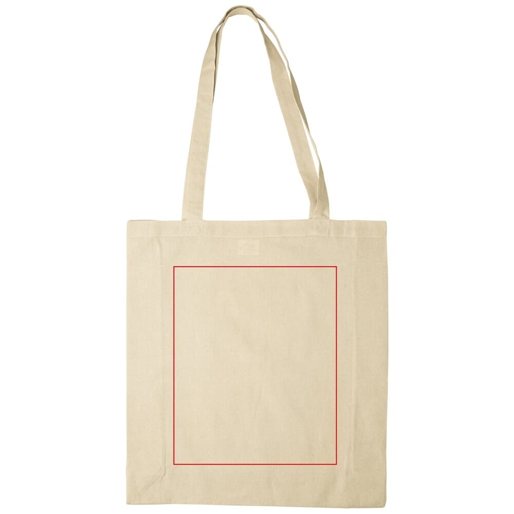 Katoenen shopper - katoen - 140g/m²- 38 x 42 x 10 cm - Oeko-tex - ecru - blokbodem en zijvouw - Full color