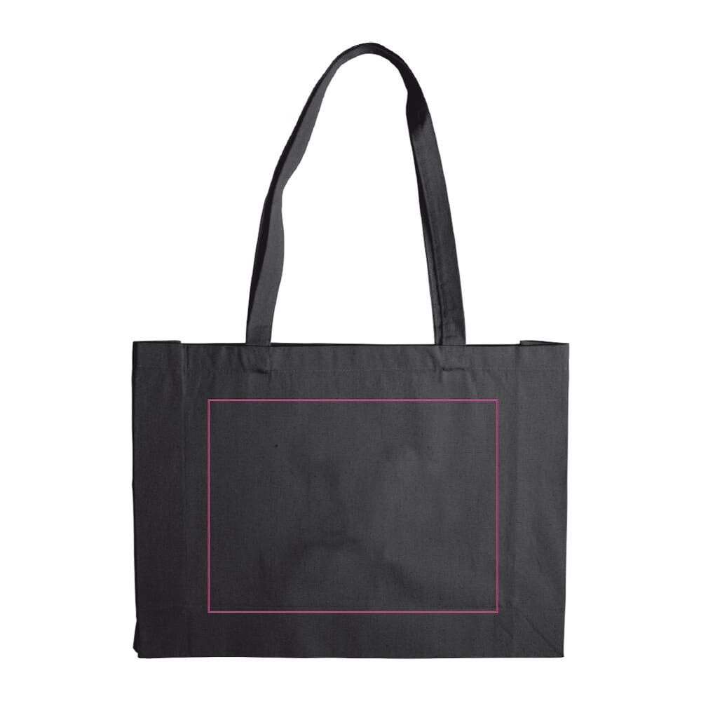 Canvas shopper - canvas - 270g/m² - 45 x 33 x 10 cm - Oeko-tex - blokbodem en zijvouw - Bedrukking full color