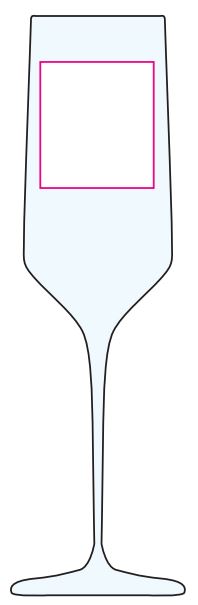 Carre champagneglas 220ml - Bedrukking