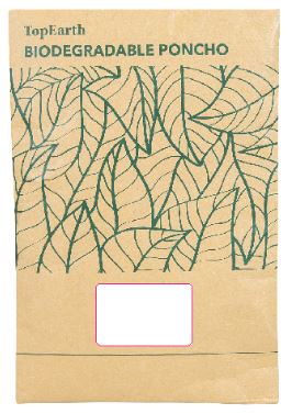 Biologisch afbreekbare regenponcho - 127x100 cm - bio PE kunststof - Bedrukking