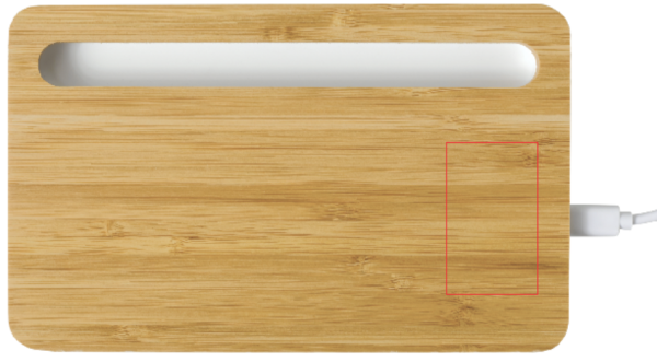 Oplaadstation - 5W - bamboe - draadloos - geschenkverpakking - Bedrukking