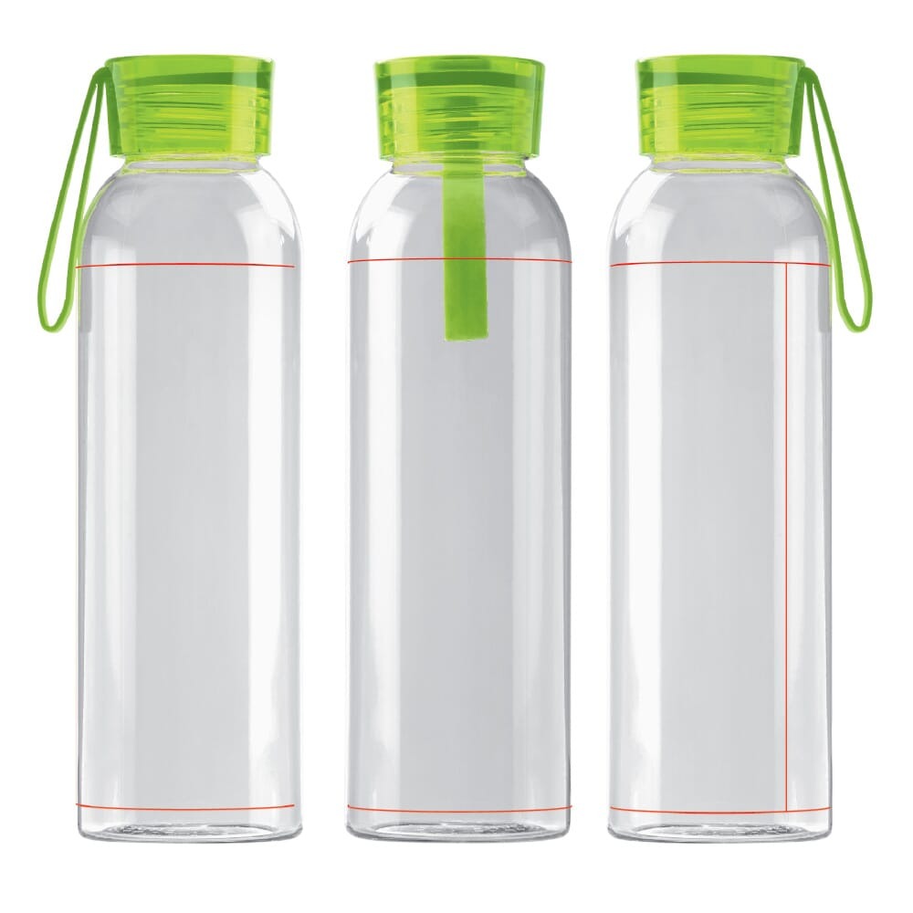 Waterfles 600 ml - tritan - transparant gekleurd - Bedrukking