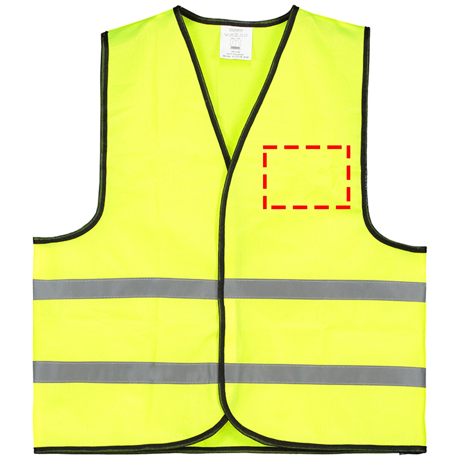 Brickstone veiligheidsvest - polyester - kinderen 3 t/m 6 jaar - Bedrukking voorzijde Brickstone veiligheidsvest - polyester - kinderen 3 t/m 6 jaar - Bedrukking voorzijde