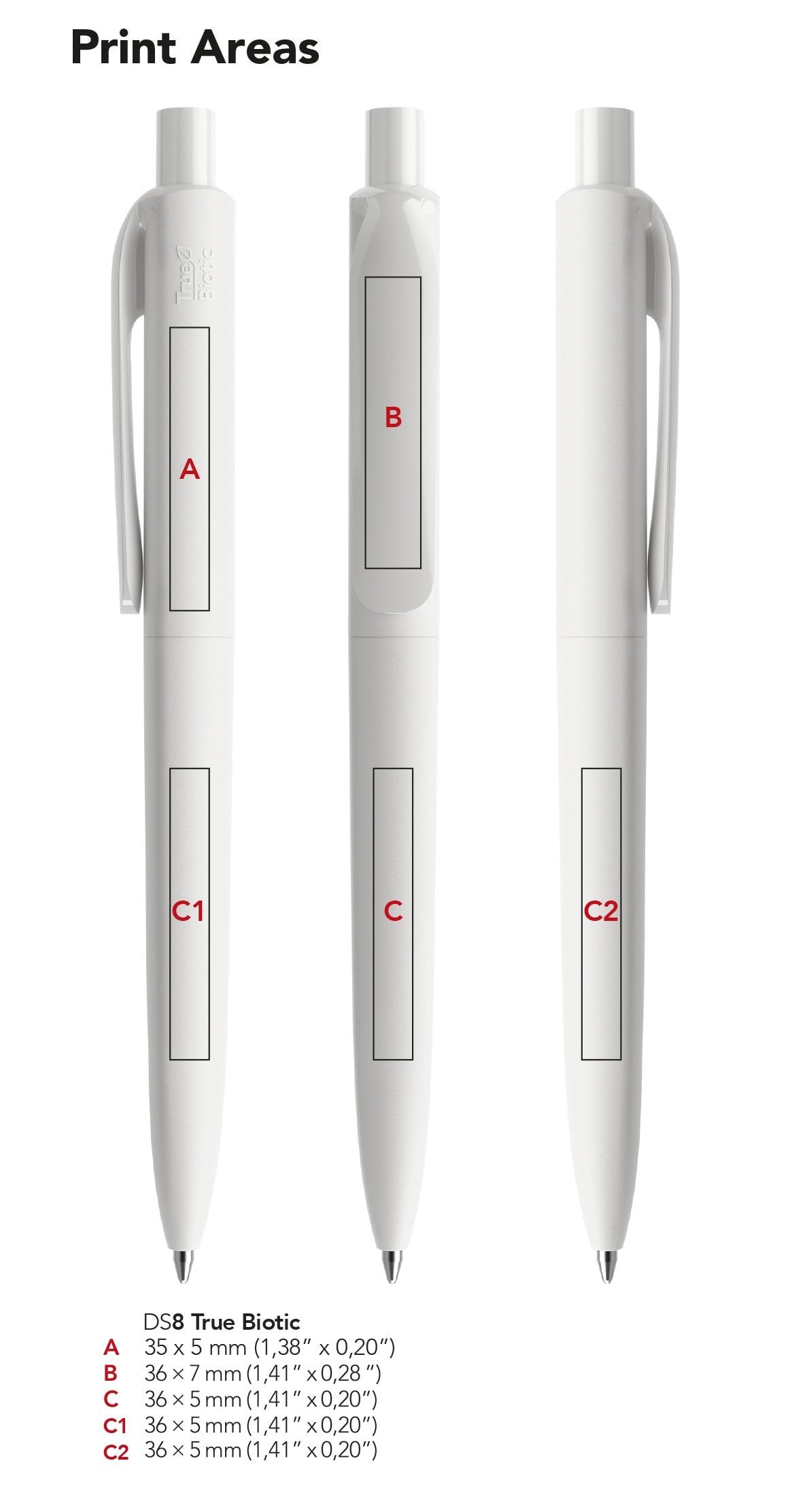 Prodir DS8 PBB balpen - biologisch afbreekbaar kunststof - zwarte, blauwe inkt - QR code - Bedrukking