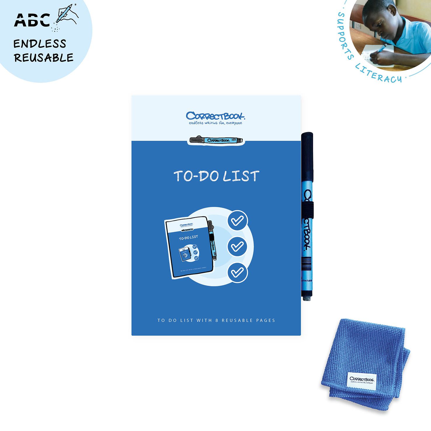 Correctbook Scratch to-do list - A5 - uitwisbaar - met pen - Bedrukking Correctbook Scratch to-do list - A5 - uitwisbaar - met pen - Bedrukking