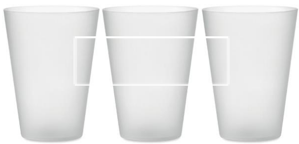 Hard plastic beker 300ml - PP - matte finish - Bedrukking 1 kleur