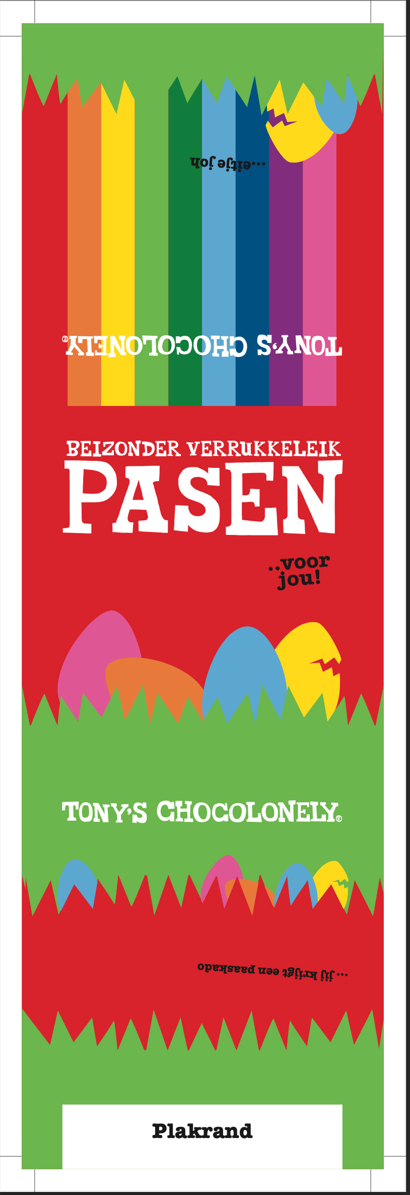 Tony's Chocolonely doosje paaseitjes chocolade - 150 gram - diverse smaken - gepersonaliseerde wikkel - Bedrukking