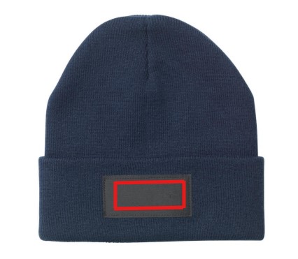 Stavenger gebreide beanie - rPET polyester - met label - met omslag - Bedrukking