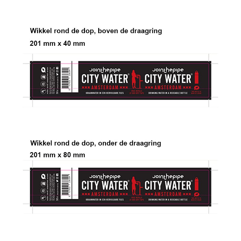 Join The Pipe City waterfles 500 ml - suikerriet - schroefdop - Wrapper Join The Pipe City waterfles 500 ml - suikerriet - schroefdop - Wrapper