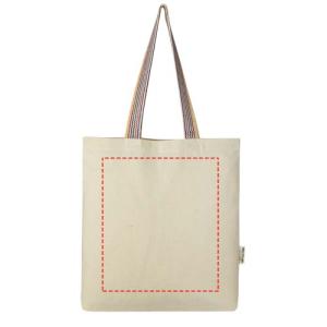 Rainbow shopper - gerecycled katoen - 180g/m² - 37 x 38 x 3,5 cm - ecru - met inzetstuk  - 1 t/m 4 kleuren