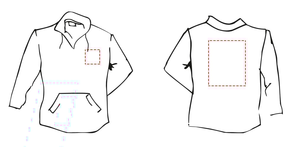 B&C sweatshirt met capuchon - unisex - katoen/polyester - 270 g/m² - Bedrukking