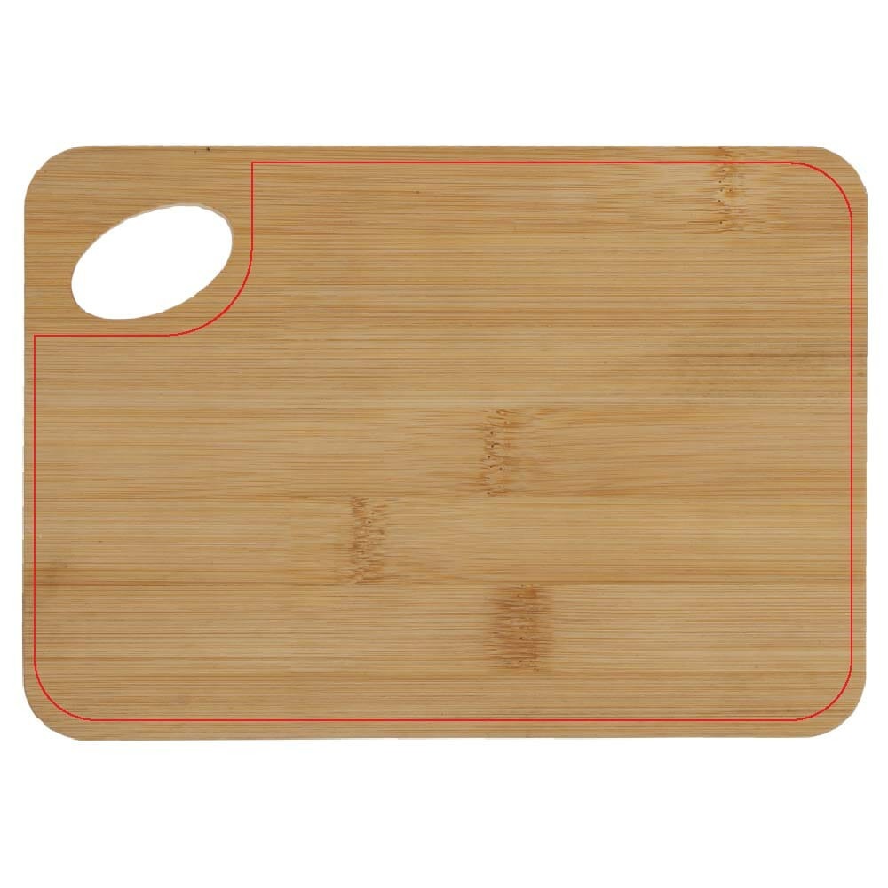 Snijplankje 15 x 22 cm - bamboe - met opening - Gravering