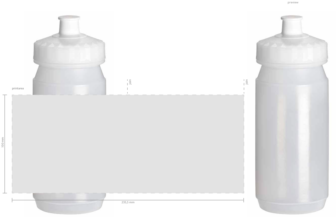 Tacx Daiya bidon 550ml - PE - vaatwasserbestendig - gekleurde fles en dop - Bedrukking Tacx Daiya bidon 550ml - PE - vaatwasserbestendig - gekleurde fles en dop - Bedrukking