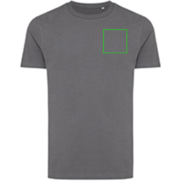 Iqoniq Bryce t-shirt - unisex - gerecycled katoen - 180 g/m2 - regular fit - Bedrukking linkerborst Iqoniq Bryce t-shirt - unisex - gerecycled katoen - 180 g/m2 - regular fit - Bedrukking linkerborst