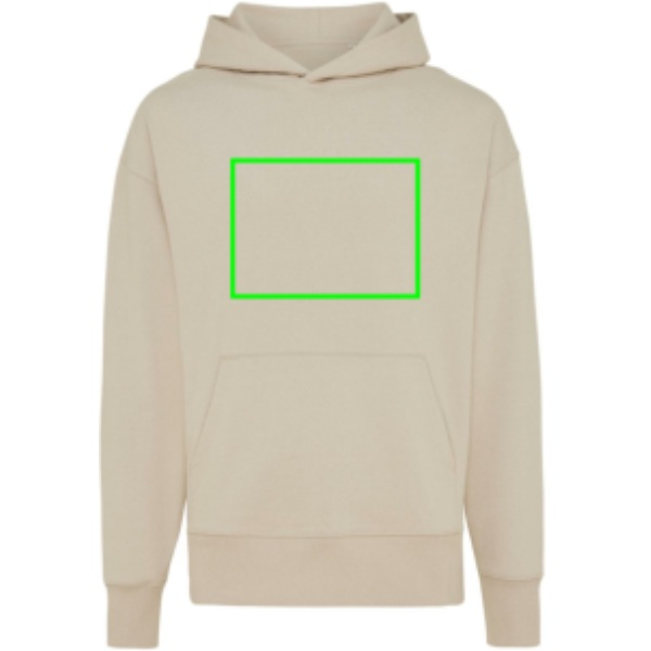 Iqoniq Yoho hoodie - unisex - gerecycled katoen - 340 g/m² - Bedrukking voorzijde 