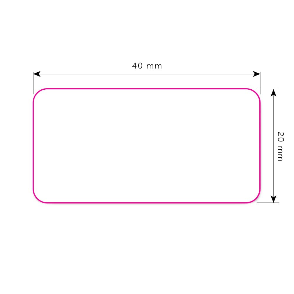 Vinyl Sticker Rechthoek 40x20mm - Bedrukking Vinyl Sticker Rechthoek 40x20mm - Bedrukking