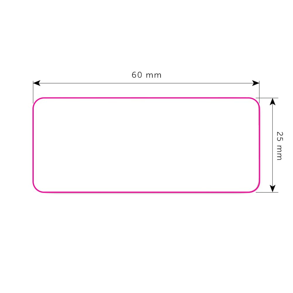 Rechthoekige vinyl sticker - 60x25mm - Bedrukking Rechthoekige vinyl sticker - 60x25mm - Bedrukking