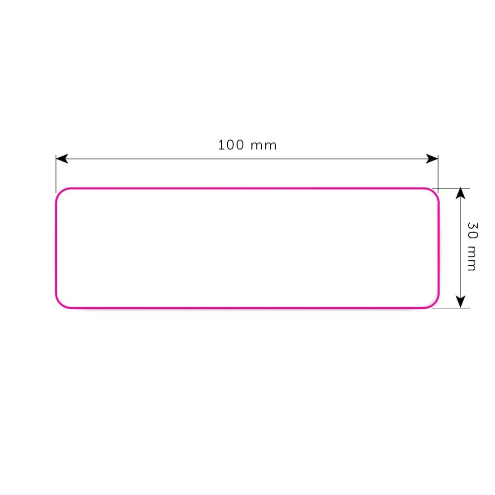 Vinyl Sticker Rechthoek 100x30mm - Bedrukking