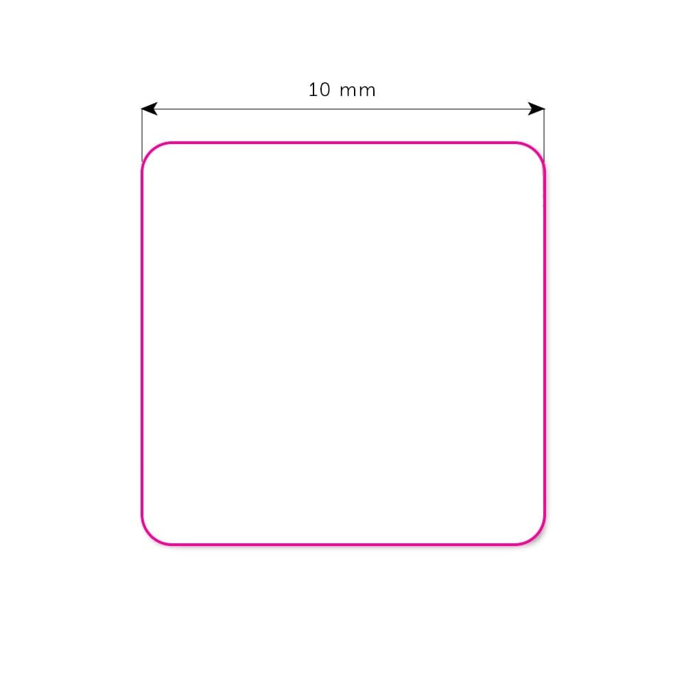 Vierkante vinyl sticker - 10x10 mm - Bedrukking