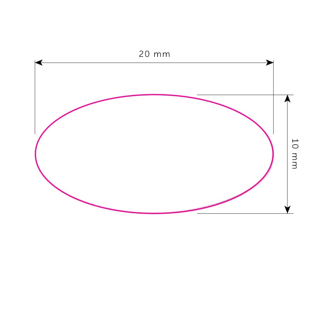 Vinyl sticker ovaal - 20x10mm - Bedrukking Vinyl sticker ovaal - 20x10mm - Bedrukking