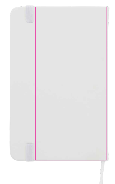 Flow notitieboek - A6 - PU - 96 vellen - gelinieerd - bijpassende elastische band en lint - Bedrukking full color achterzijde