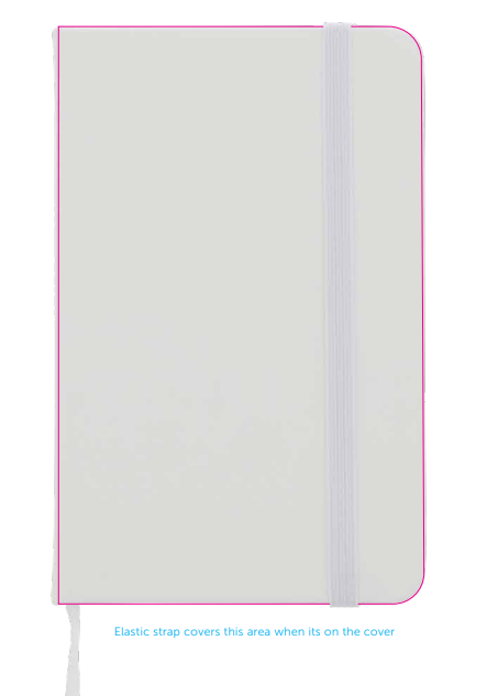 Flow notitieboek - A6 - PU - 96 vellen - gelinieerd - bijpassende elastische band en lint - Bedrukking full color voorzijde