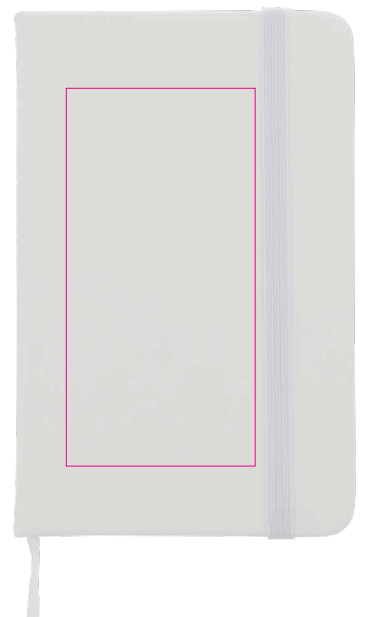 Flow notitieboek - A6 - PU - 96 vellen - gelinieerd - bijpassende elastische band en lint - Bedrukking 1 of 2 kleuren voorzijde