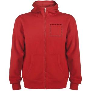 Roly Montblanc hoodie - unisex - katoen / polyester - 280 g/m2 - met rits - Borst