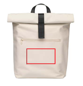 Lennon roll-top rugzak - 19L - gerecycled PU/rPET polyester - laptopvak - Bedrukking op ritsvak 1 kleur