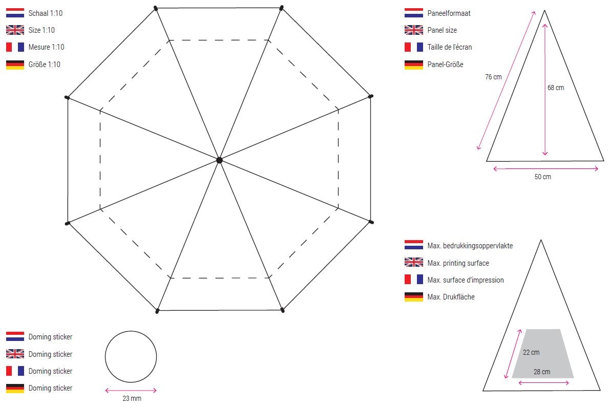 Falcone® golfparaplu twee kleuren - Ø 120 cm - automaat - windproof - Bedrukking