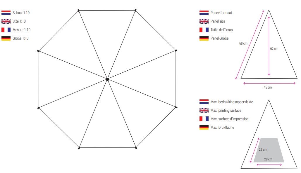 Falcone® paraplu - Ø 130 cm - automaat - windproof - Bedrukking