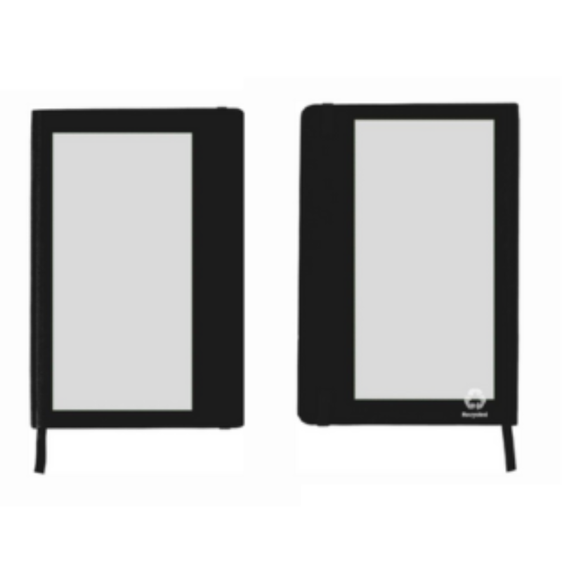 Otto notitieboek - A5 - gerecycled karton - 80 vellen - gelinieerd - elastiek en leeslint - Bedrukking full color voor- en/of achterzijde