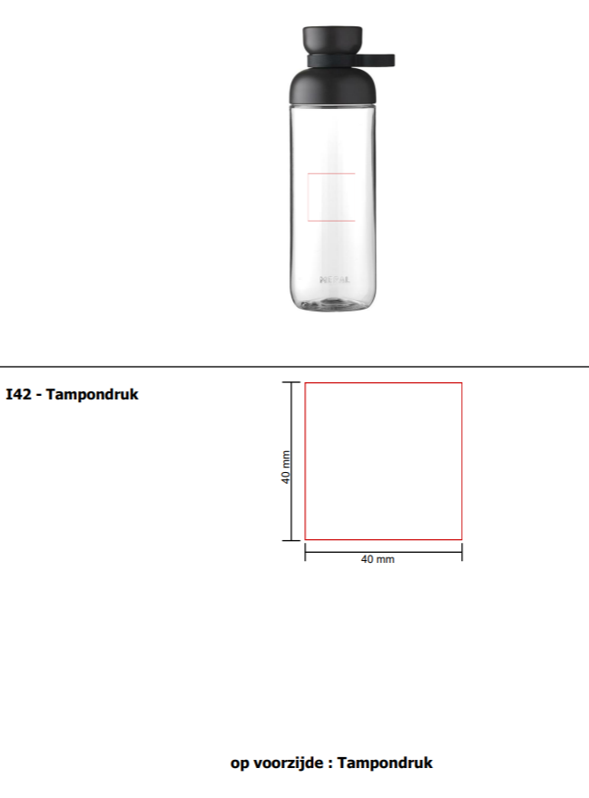 Mepal waterfles Vita 700 ml - tritan - schroefdop - Voorzijde