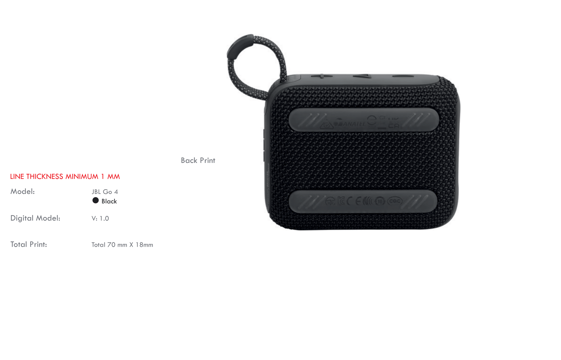 JBL GO 4 - Bedrukking