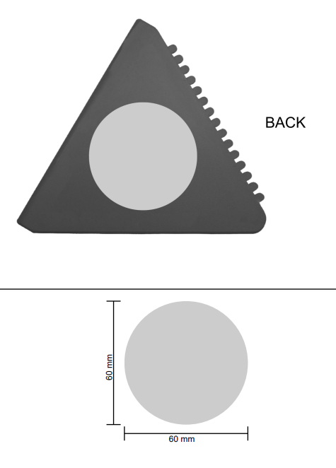 IJskrabber - gerecycled kunststof - driehoek - made in Europe - Bedrukking 1 t/m 5 kleuren achterzijde