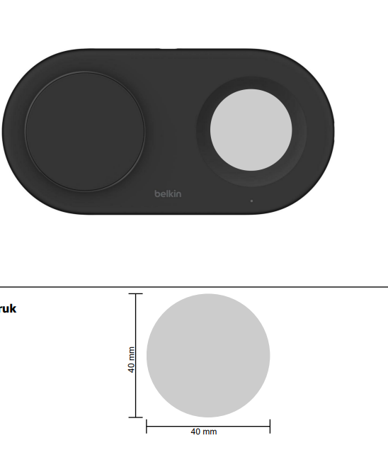 Belkin BoostCharge2 in 1 oplaadstation - 15W - rPC - USB-C/USB-C-kabel - Bedrukking