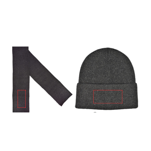 Winterset - nylon en acryl - sjaal, muts en touchscreen handschoenen - Borduring sjaal & muts