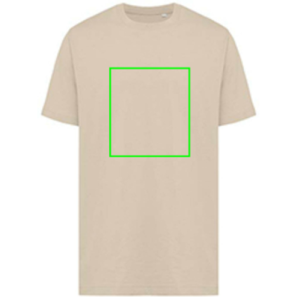 Iqoniq Kakadu t-shirt - unisex - gerecycled katoen - 180 g/m2 - relaxed fit - Bedrukking voorzijde