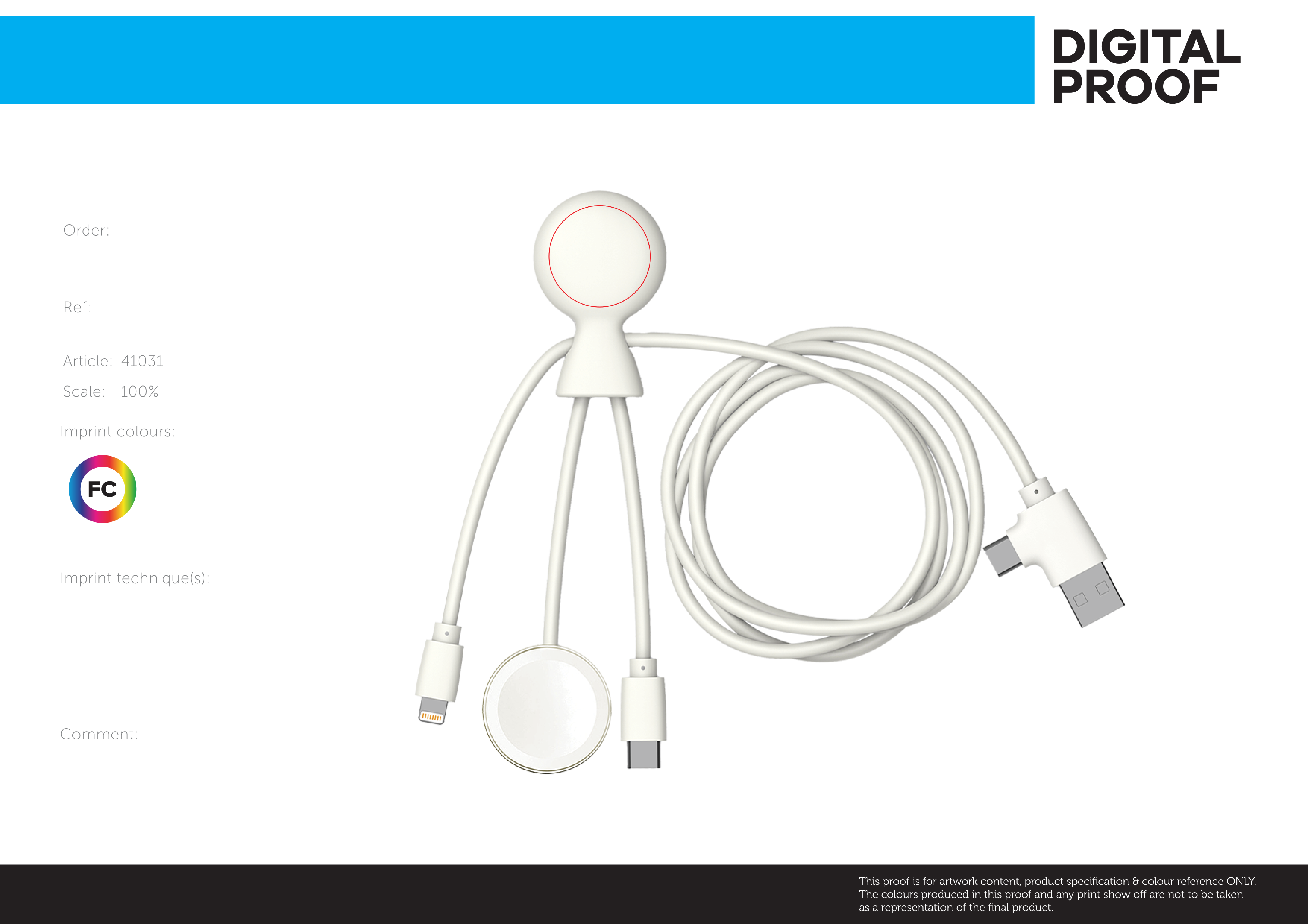 Xoopar Mr. Bio Long Multi Kabel - gerecycled plastic - 1 meter - Bedrukking