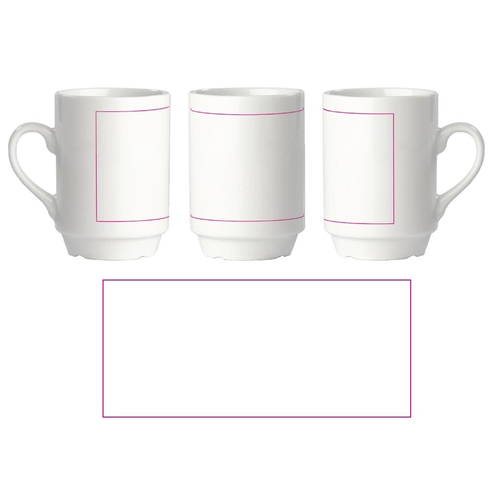 Luxemburg mok 160ml - porselein - stapelbaar - wit - Bedrukking