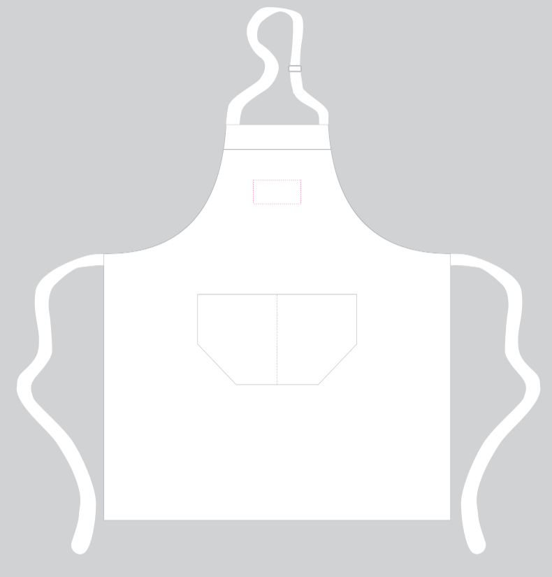 Halterschort - 85x75 cm - polyester/katoen - vlekbeschermend - met voorvak - Bedrukking Halterschort - 85x75 cm - polyester/katoen - vlekbeschermend - met voorvak - Bedrukking