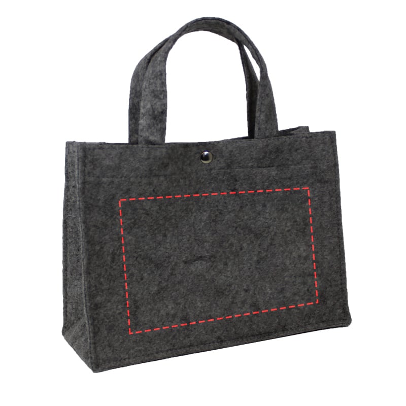 Draagtas - vilt - 37 x 20 cm - drukknoop sluiting - Achterzijde Draagtas - vilt - 37 x 20 cm - drukknoop sluiting - Achterzijde