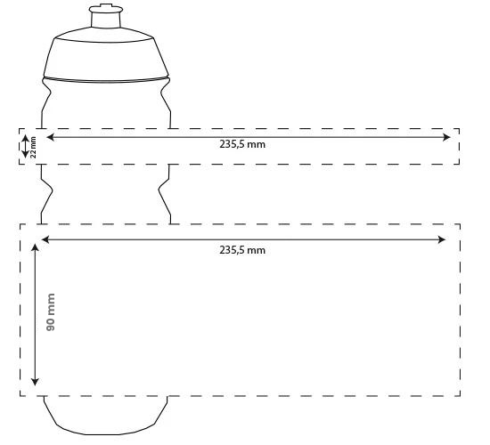 Tacx Shiva bidon 750ml - PE - vaatwasserbestendig - gekleurde fles en dop - Bedrukking