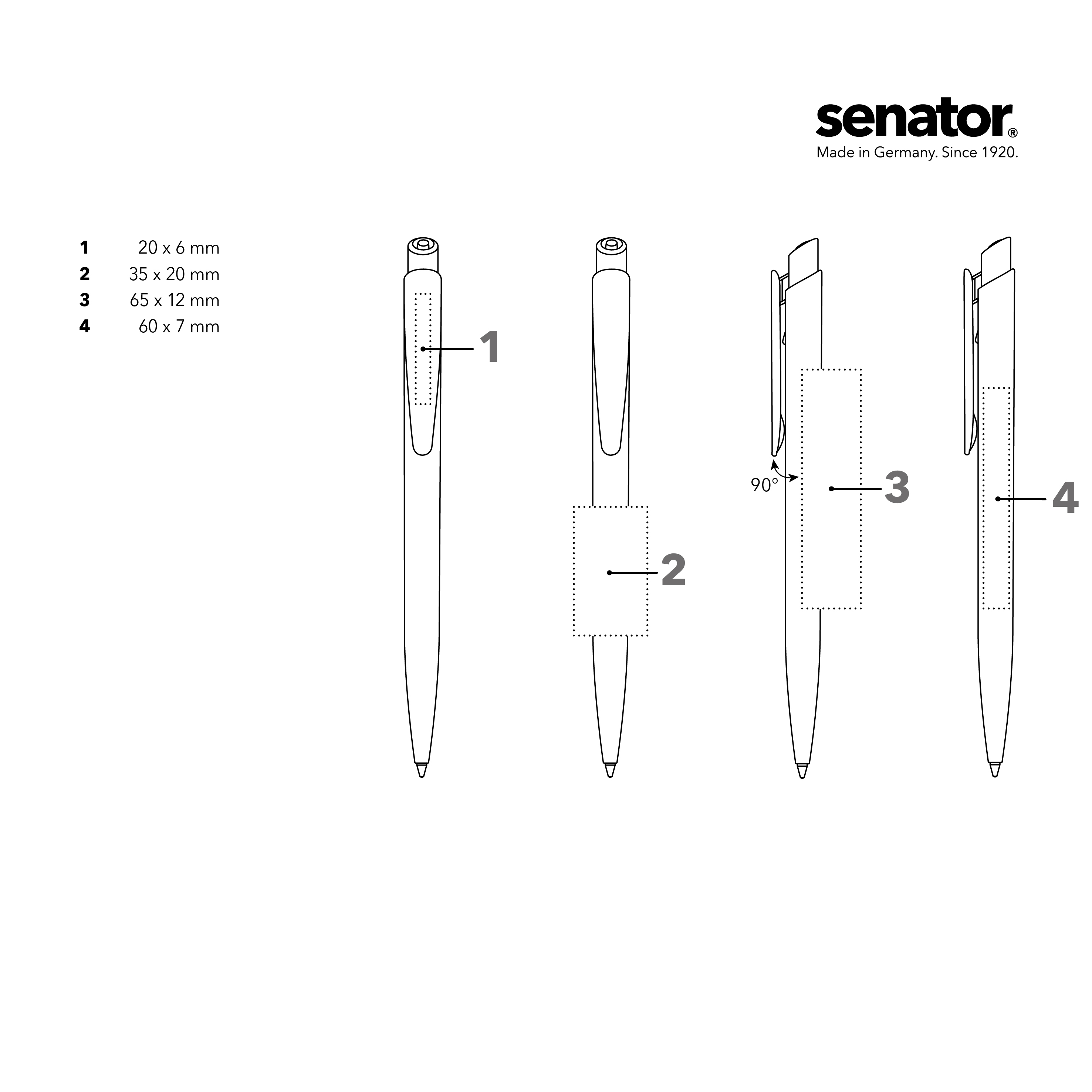 Senator Dart balpen - kunststof - zwarte, blauwe inkt - polished - Bedrukking Senator Dart balpen - kunststof - zwarte, blauwe inkt - polished - Bedrukking