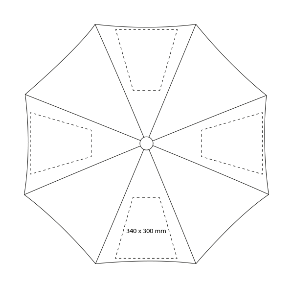 Golfparaplu - Ø 130 cm - handopening - Bedrukking Golfparaplu - Ø 130 cm - handopening - Bedrukking