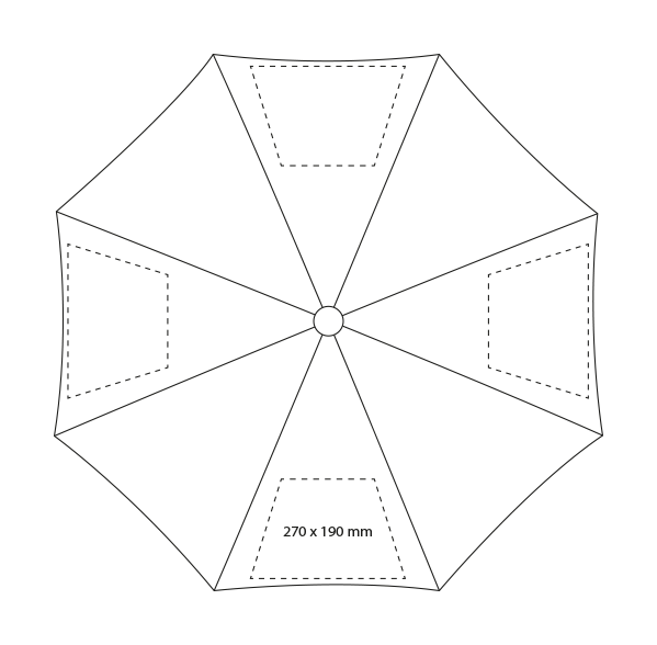 Metalen klassieke paraplu - Ø 102 cm - automaat - Bedrukking